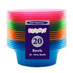 Assorted Neon 10oz Plastic Bowls
