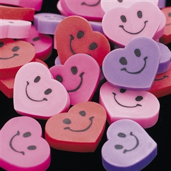 Smile Face Mini Heart Erasers