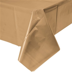Gold Banquet Table Cover Plastic - 54" X 108"