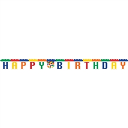 Building Block Party Jointed Birthday Banner