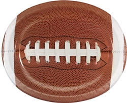 Football Game Time Oval Paper Plates - 10" x 12"