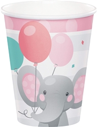 Enchanting Elephant PInk 9oz Paper Cups