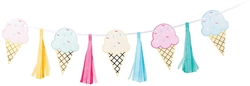 Ice Cream Party Tassel Banner