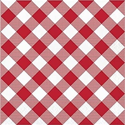 Classic Red Gingham Paper Luncheon Napkins