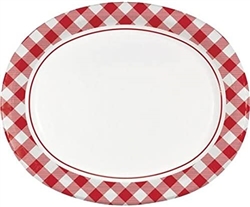 Classic Red Gingham Oval 12