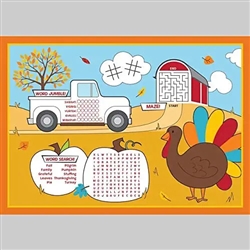Thanksgiving Activity Kid's Paper Placemats