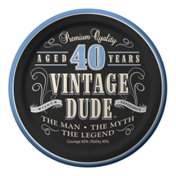 Vintage Dude 40th Dessert Plates