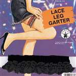 Lace Leg Garter - Black / Black