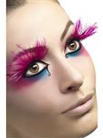 Pink with Feather Plumes Eyelashes