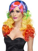 Rainbow Long Curly Wig