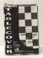 Black/White Checkered Tablecover - Plastic