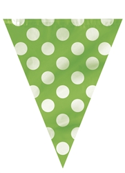 Lime Green Polka  Dots Flag Banner 12Ft Plastic