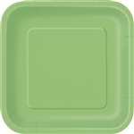 14 Lime Green 9in. Square Plates