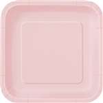 Pastel Pink 7 inch Square Plates - Value Priced