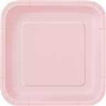 Pastel Pink 9 inch Square Plates - Value Priced