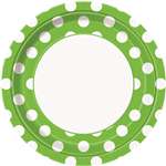 Lime Green Polka Dots 9in Plates