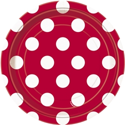 Ruby Red Polka Dots 7in Plates