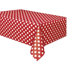 Red Polka Dots Tablecover 54In X 108In