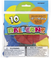 Standard Assorted 12 inch Latex Balloons