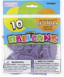 Spring Lavender 12in 10 Count Latex Balloons