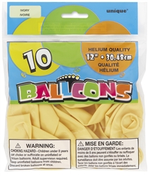 Ivory 12in 10 Count Latex Balloons
