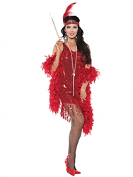 Swingin' Red Flapper Adult Costume - Large